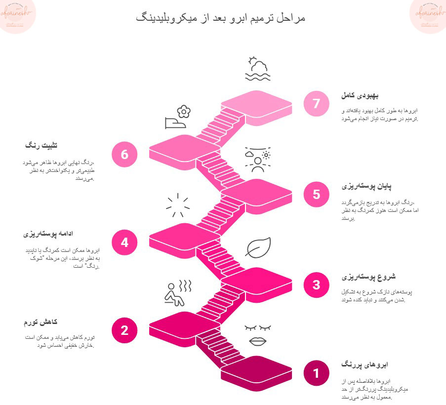 مراحل طبیعی شدن میکرو ابرو